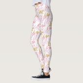 Roze en goudvezel Leggings van vrouwen (Links)