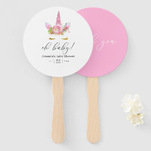 Roze en goudvlies Unicorn Girl Baby shower Handwaaier