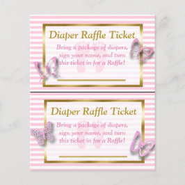 Roze en goudvlinder Baby shower - luieraffle