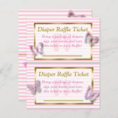 Roze en goudvlinder Baby shower - luieraffle (Voorkant / Achterkant)