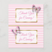 Roze en goudvlinder Baby shower - luieraffle (Achterkant)