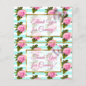 Roze en goudvlinder Baby shower - luieraffle Flyer (Achterkant)