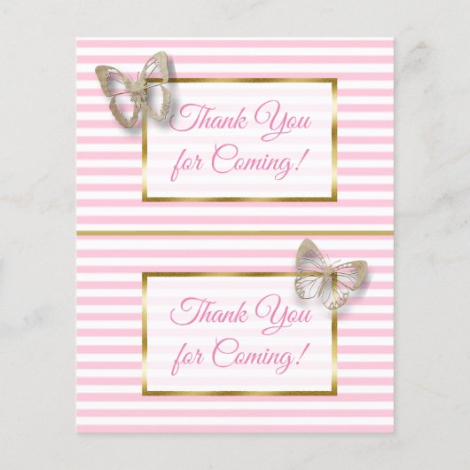 Roze en goudvlinder Baby shower - luieraffle Flyer (Achterkant)