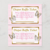 Roze en goudvlinder Baby shower - luieraffle Flyer (Voorkant)