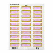 Roze en goudvlinder Baby shower Return Address Etiket (Full Sheet)