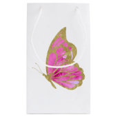 Roze en goudvlinder klein cadeauzakje (Achterkant)