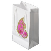 Roze en goudvlinder klein cadeauzakje (Voorkant Gekanteld)