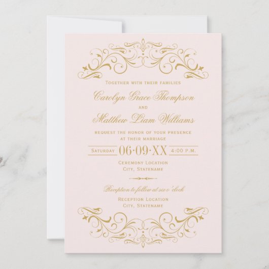  roze en goudvogel kaart (Voorkant)