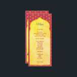 Roze en goudvormende grens Indische bruiloft Menu<br><div class="desc">Roze en goudvormig ontwerp grens Indiaas trouwmenu.</div>