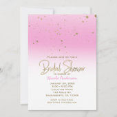 Roze en goudvormig VRIJGEZELLENFEEST elegant Kaart (Voorkant)