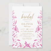 Roze en goudwaterverf vrijgezellenfeest kaart (Voorkant)