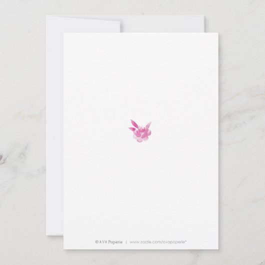 Roze en goudwaterverf vrijgezellenfeest kaart (Achterkant)