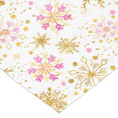 Roze en goudwintersopflakken korte tafelloper (Hoek)