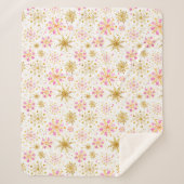 Roze en goudwintersopflakken sherpa deken (Voorkant)