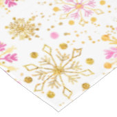 Roze en goudwintersopflakken tafelkleed (Gekanteld)