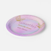 Roze en goudwitte Baby shower voor vlinder Papieren Bordje (Gekanteld)