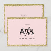 Roze en goudzand naar mijn vaders trouwkaart kaart (Voorkant / Achterkant)