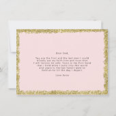 Roze en goudzand naar mijn vaders trouwkaart kaart (Achterkant)