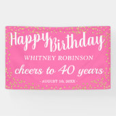 roze en goudzand spandoek (Horizontaal)