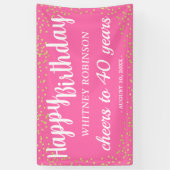 roze en goudzand spandoek (Verticaal)