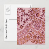 Roze en goudzijde briefkaart (Voorkant / Achterkant)