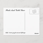 Roze en goudzijde briefkaart (Achterkant)