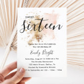 Roze en goudzoete 16 uitnodigingen 16e verjaardag
