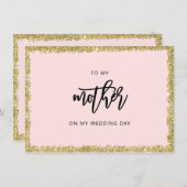 Roze en goudzout naar mijn moeder trouwkaart kaart (Voorkant / Achterkant)