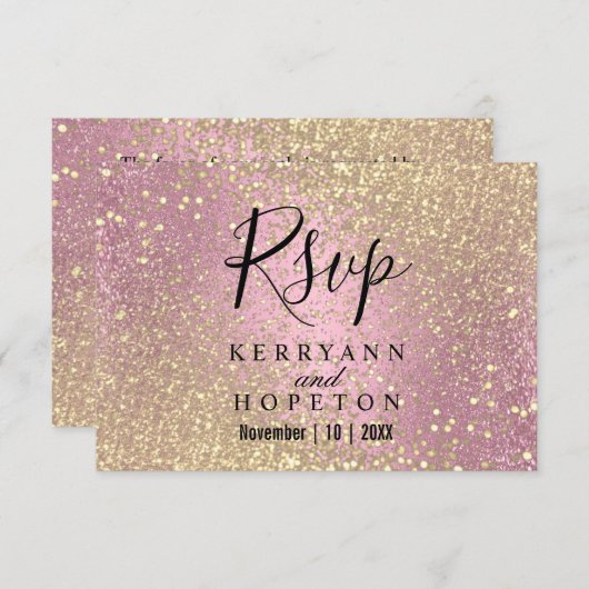 Roze en goudzout - RSVP (Voorkant / Achterkant)