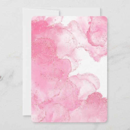 Roze en goudzout Vrijgezellenfeest Kaart (Achterkant)