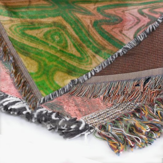 Roze en Green Boho Chic Abstract Deken