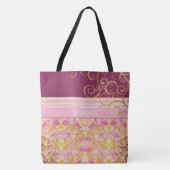 Roze en Green Chic Fun Canvas tas (Voorkant)
