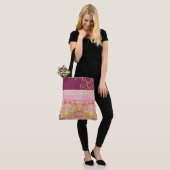 Roze en Green Chic Fun Canvas tas (Op model)