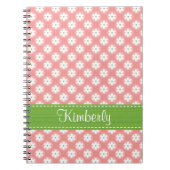 Roze en Green Daisy Spiral Notebook Journal Notitieboek (Voorkant)