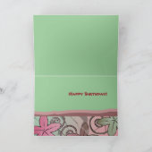 Roze en Green Hawaiian Happy Birthday Card Kaart (Binnen)