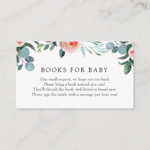 Roze en Greenery Boeken voor de Kaart van de Baby