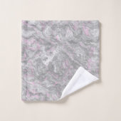 Roze en Grijs abstract Marmer Bad Handdoek (Wasdoekje)