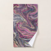Roze en Grijs Abstract Marmer Bad Handdoek (Handdoek)