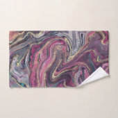 Roze en Grijs Abstract Marmer Bad Handdoek (Handdoek)