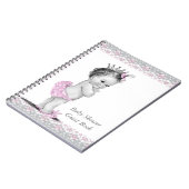 Roze en grijs Baby shower gastenboek Notitieboek (Linkerzijde)