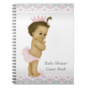 Roze en grijs Baby shower gastenboek Notitieboek
