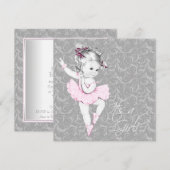  roze en grijs Baby shower Kaart (Voorkant / Achterkant)