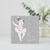  roze en grijs Baby shower Kaart (Staand voorkant)