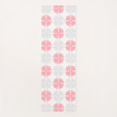 Roze en Grijs Bloeipatroon Moderne Yoga Mat (Voorkant)