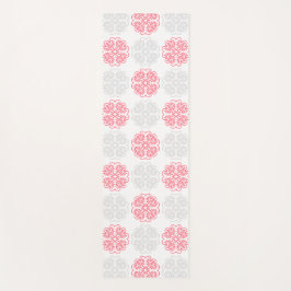 Roze en Grijs Bloeipatroon Moderne Yoga Mat