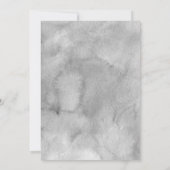 Roze en Grijs Bloemen Waterverf Elegante Bruiloft Kaart (Achterkant)