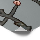  roze en grijs bloesem poster (Hoek)