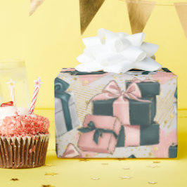 Roze en grijs  Cadeaus Verjaardag Cadeaupapier