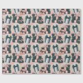 Roze en grijs  Cadeaus Verjaardag Cadeaupapier (Vlak)