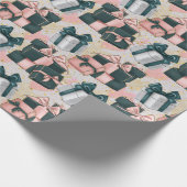 Roze en grijs  Cadeaus Verjaardag Cadeaupapier (Hoek)